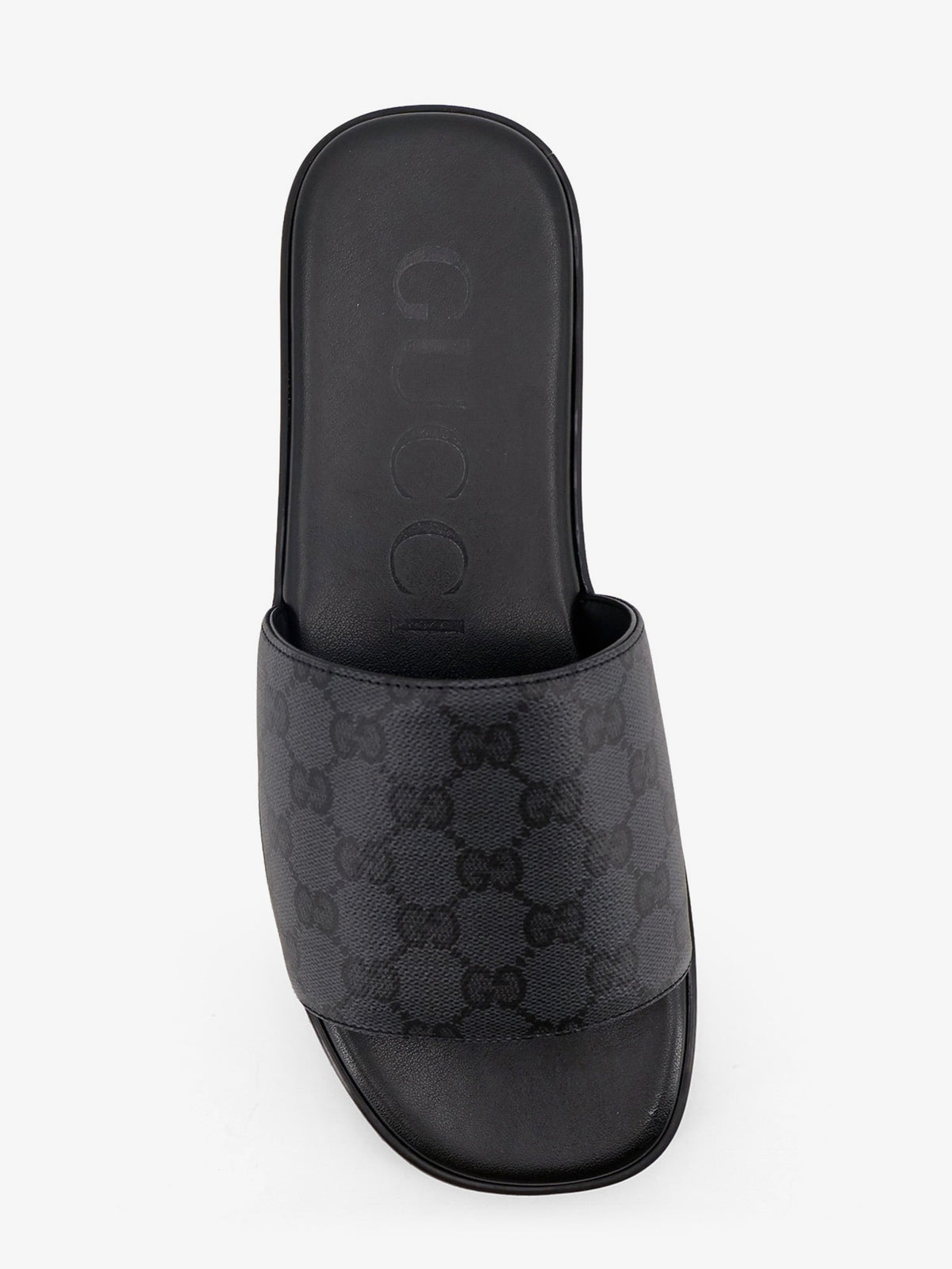 Gucci Denim sandals with GG motif - Black-Black