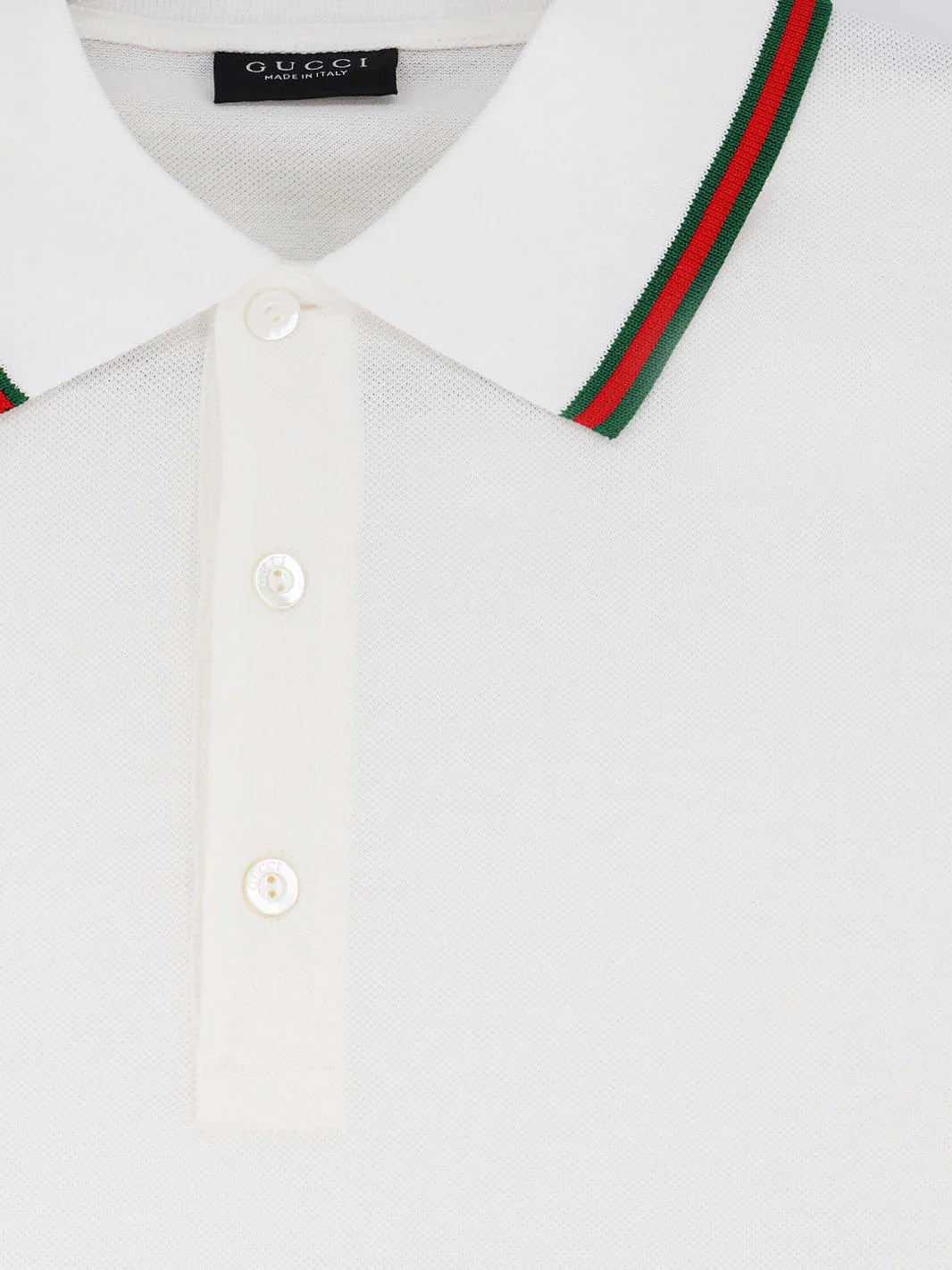 Gucci Cotton Polo With Nastro Web Detail On The Collar