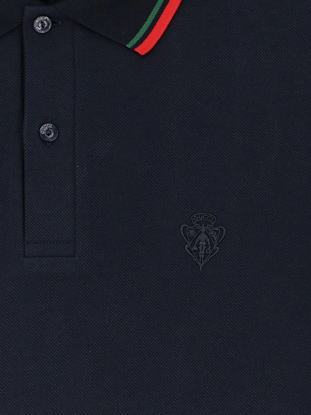 GUCCI - Cotton polo shirt with embroidered logo on the front
