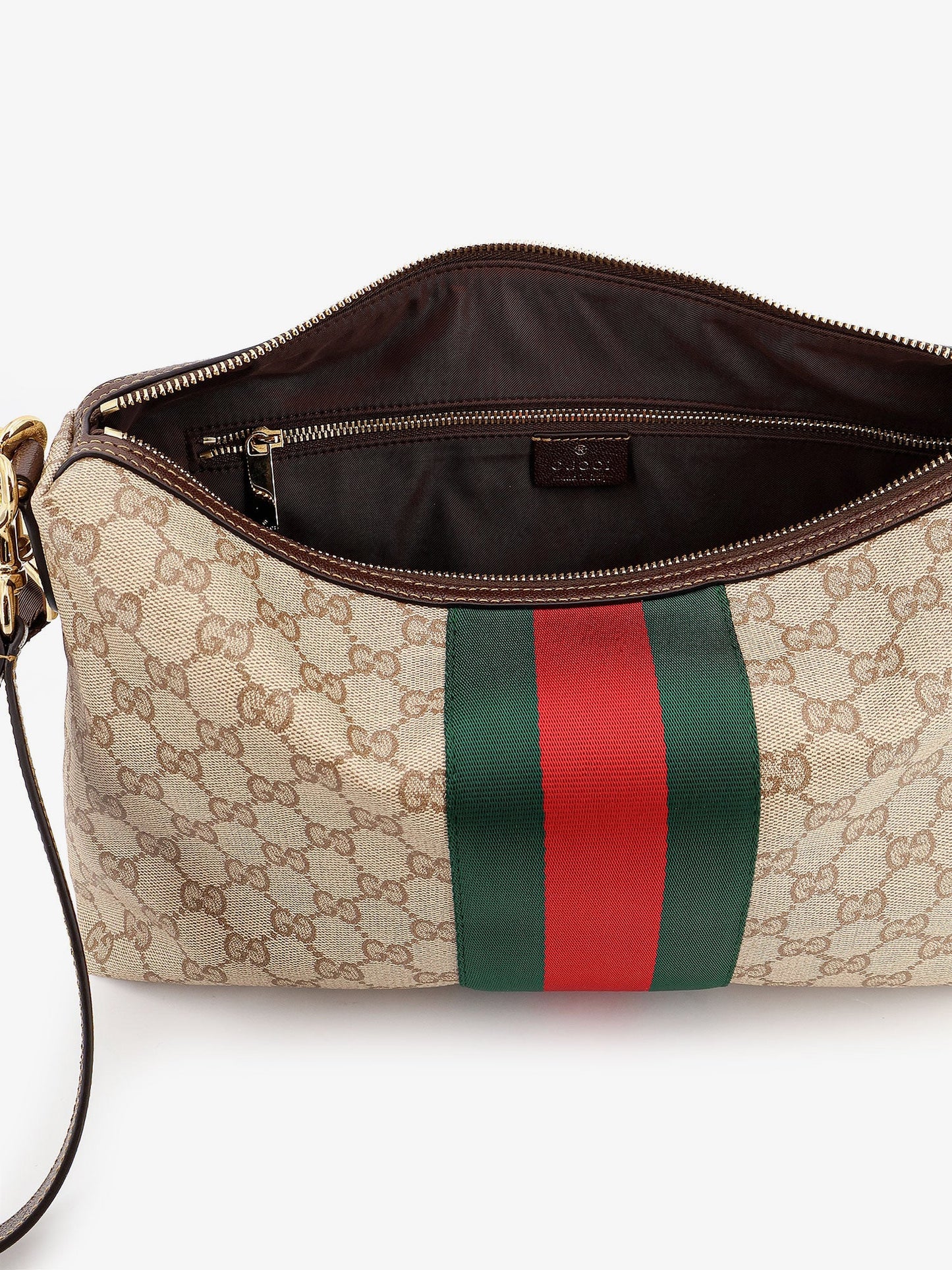 GUCCI - GG canvas crossbody bag with Nastro Web on the front