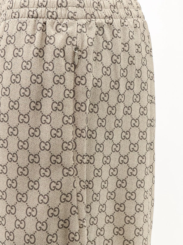 GUCCI - Gucci Primavera silk trousers with GG print