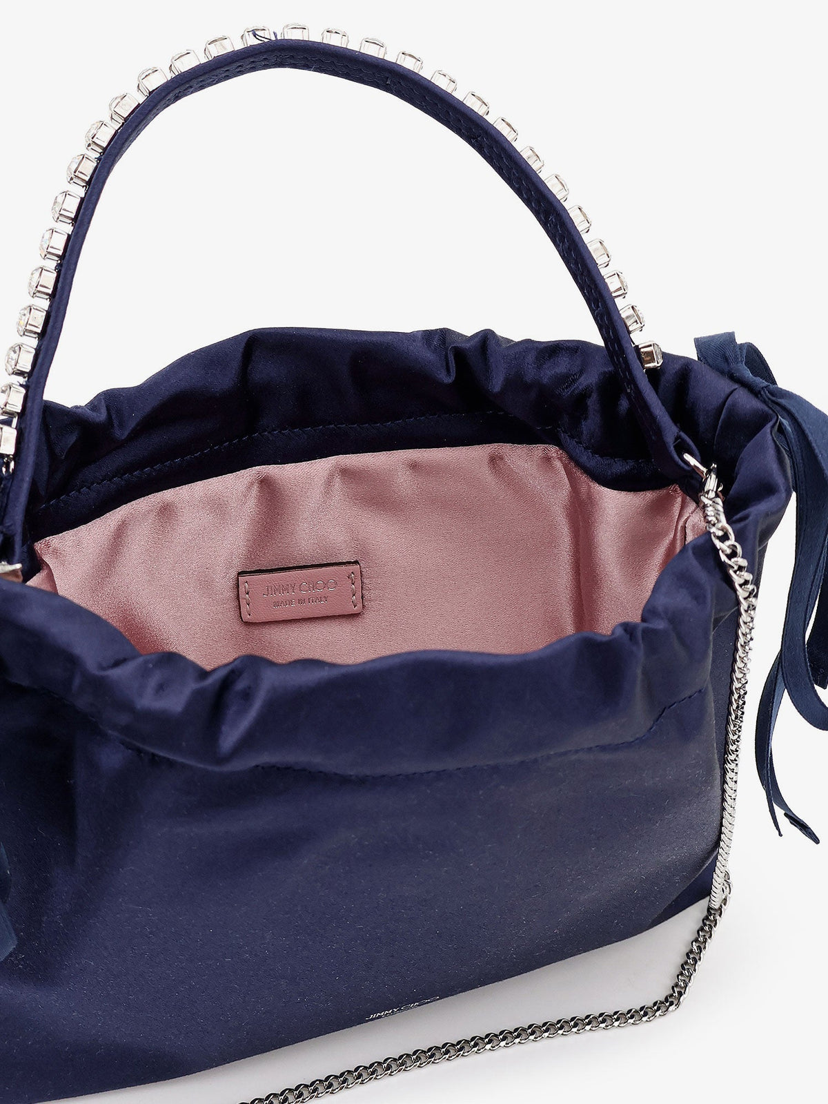 Jimmy Choo Satin crossbody bag - Marinesilver