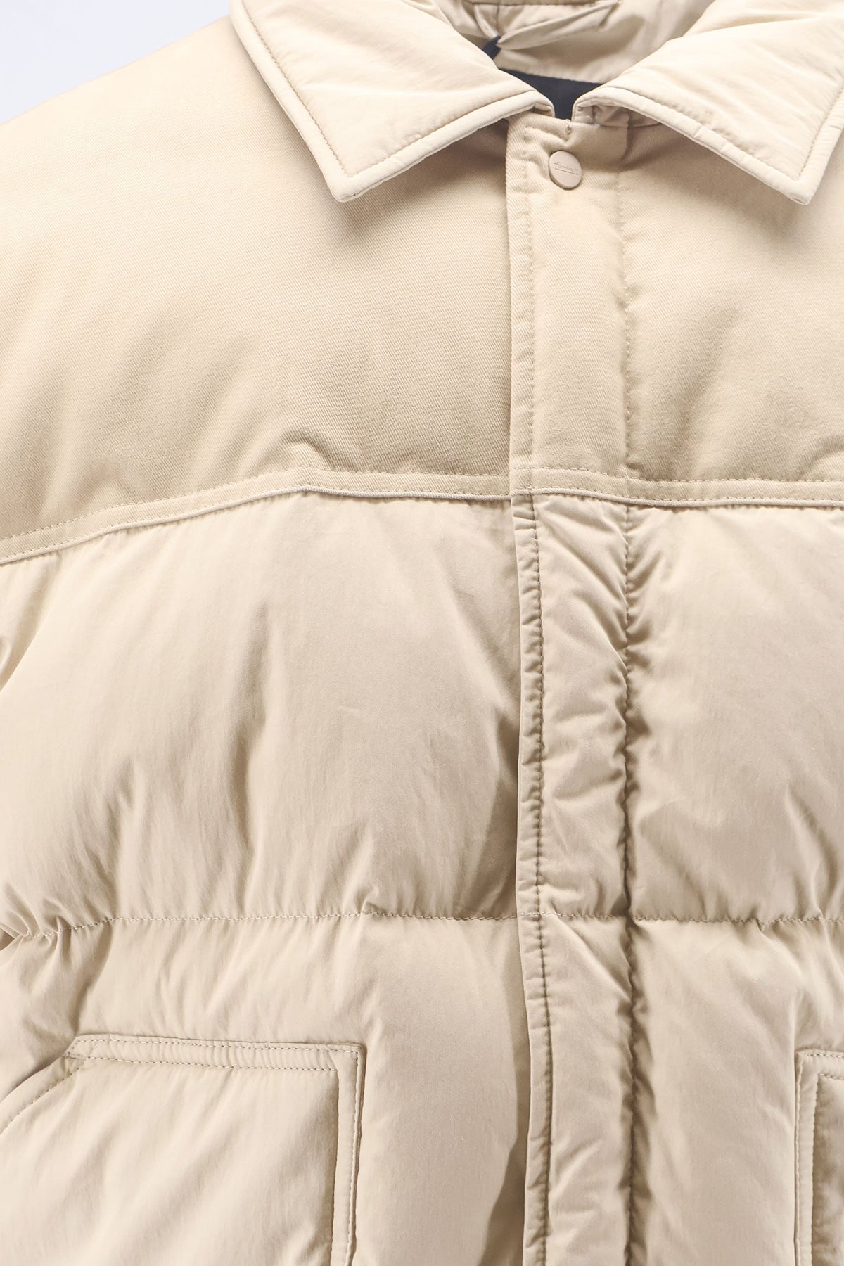 Laminar Light Water Repellent cotton and nylon down jacket - Cammello