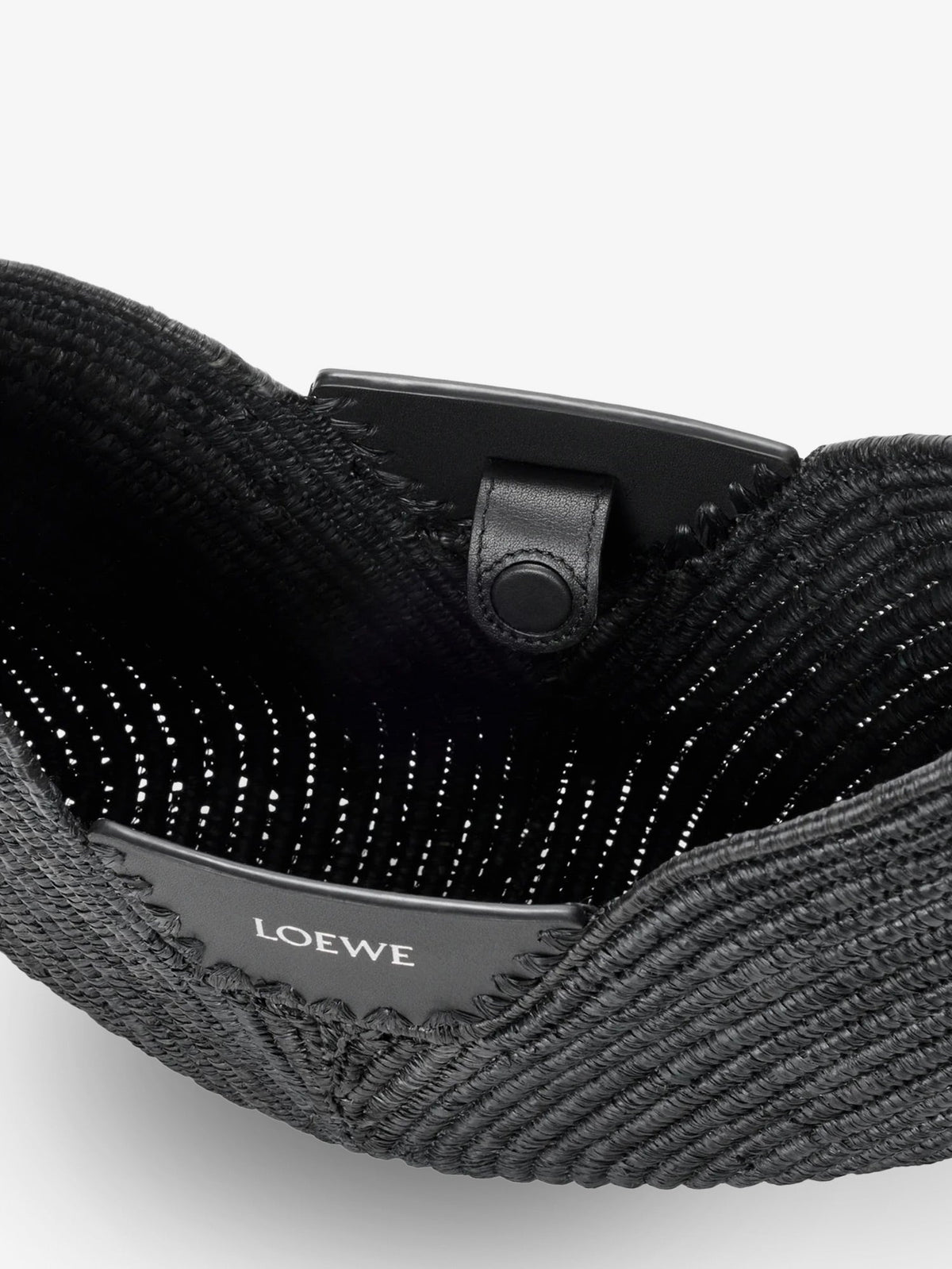 Loewe Paula's Ibiza-Swing raffia and leather shoulder bag - Black