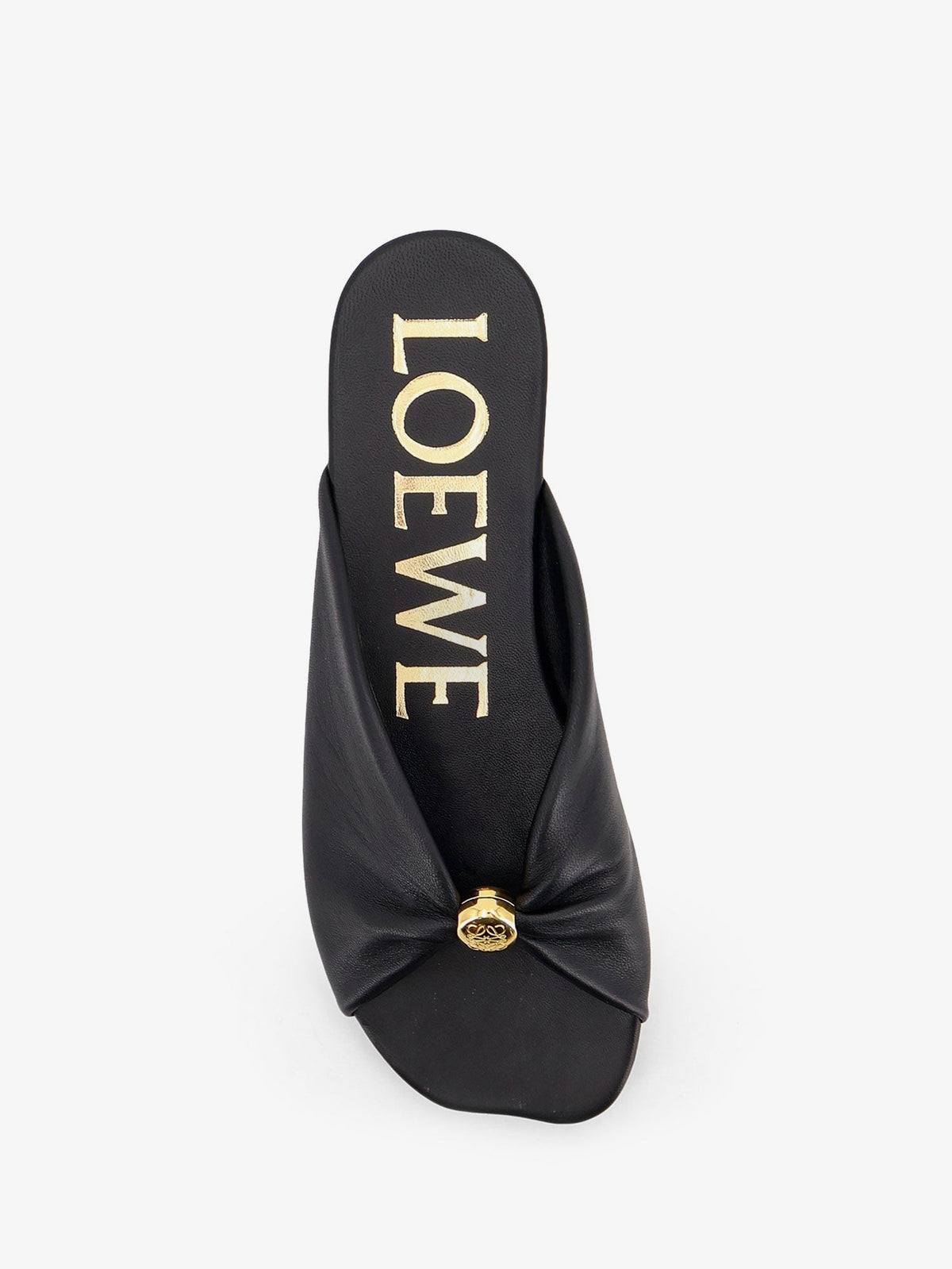 Loewe Paula's Ibiza -Pebble Soft Leather Sandals - Black