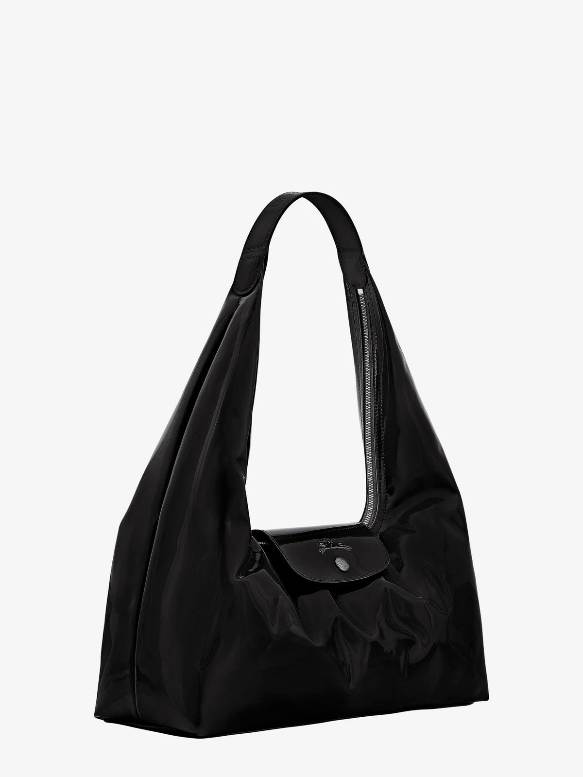 Longchamp Paris Le Pliage Xtra patent leather shoulder bag - Noir