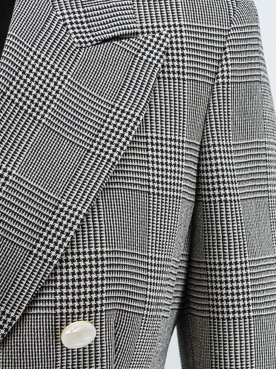 Max Mara Mxmaccordo double-breasted virgin wool blazer - Blumarinobianco