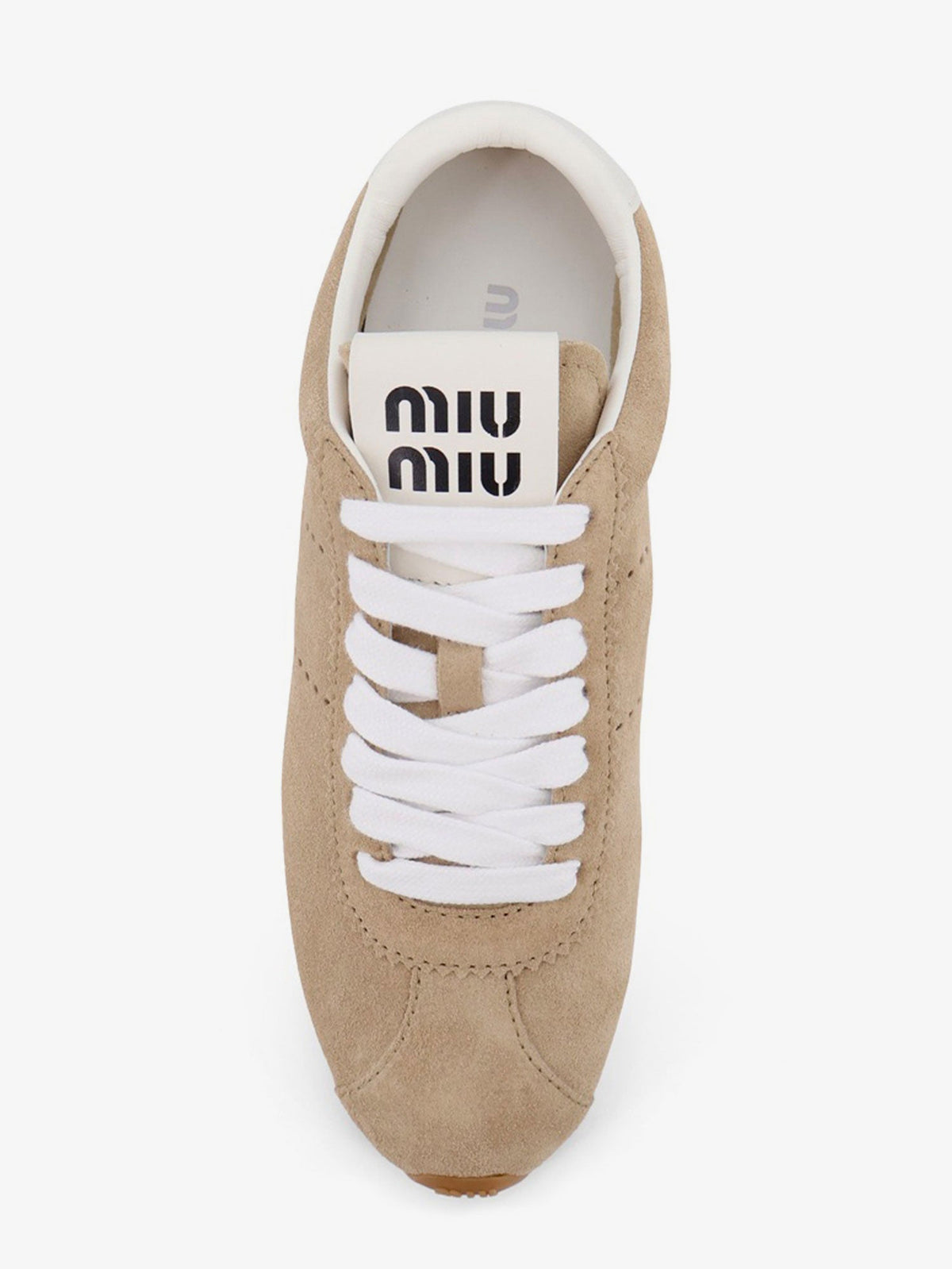 Miu Miu Suede Plume Sneakers - Deserto