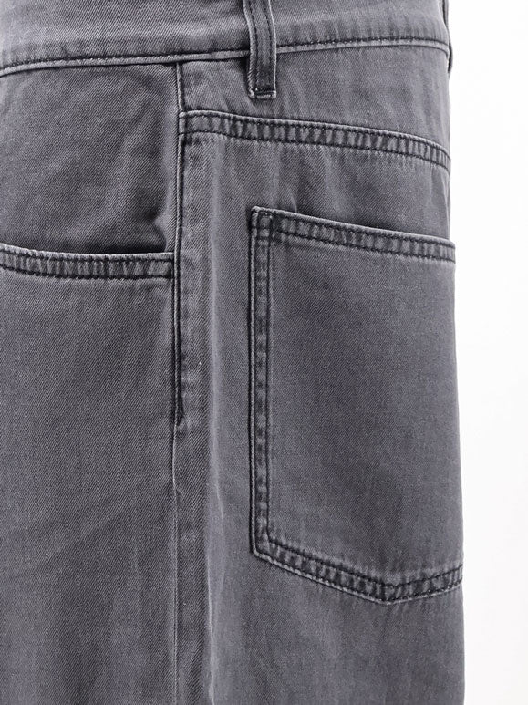 Miu Miu Grey Light Denim trousers - Nero