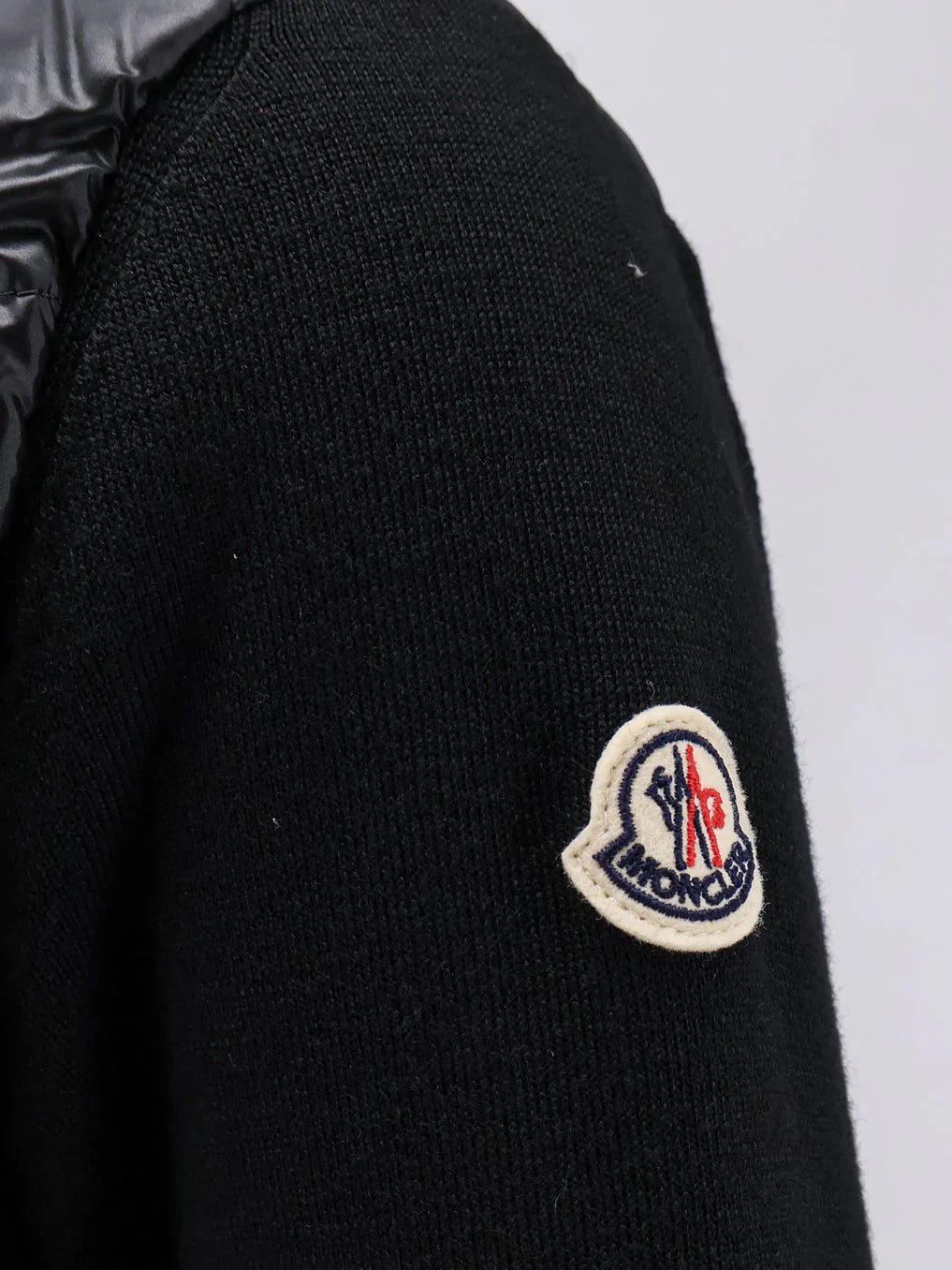 MONCLER - Cardigan/Down Jacket with tricot inserts
