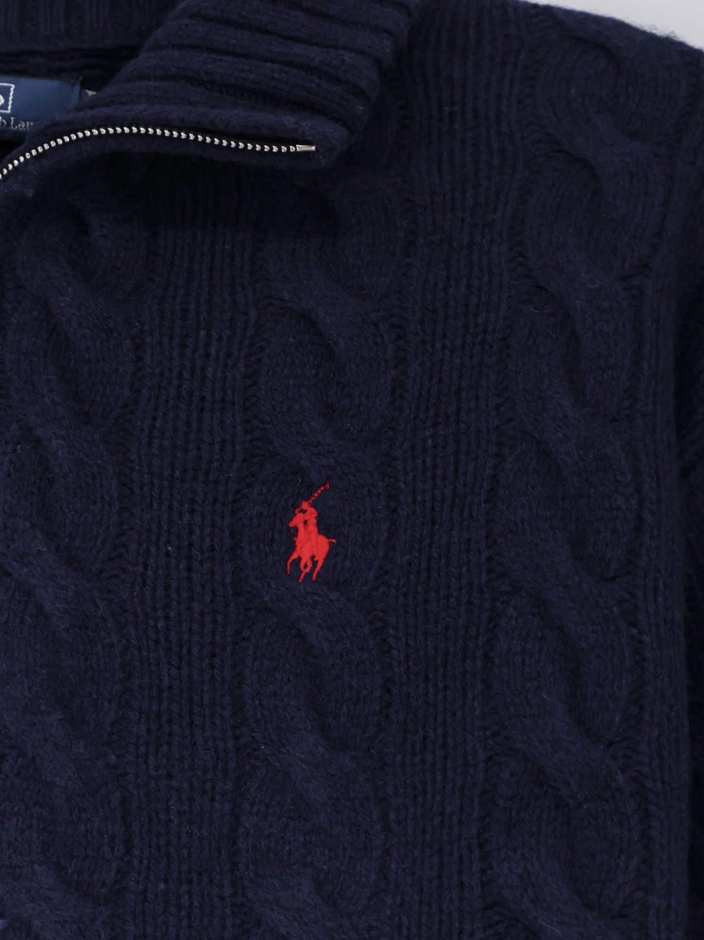 POLO RALPH LAUREN - Wool and cashmere blend sweater with contrasting embroidered logo