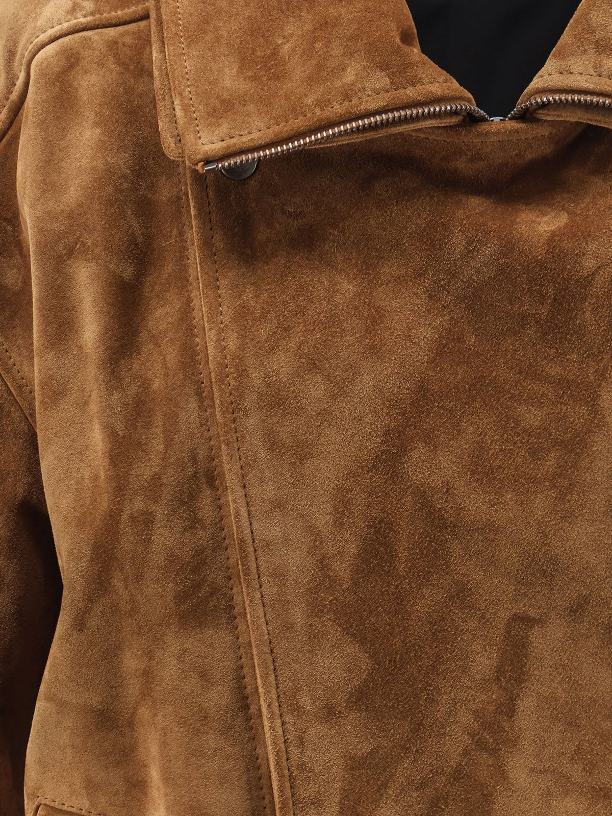 Saint Laurent Oversized vintage split-leather jacket - Noix