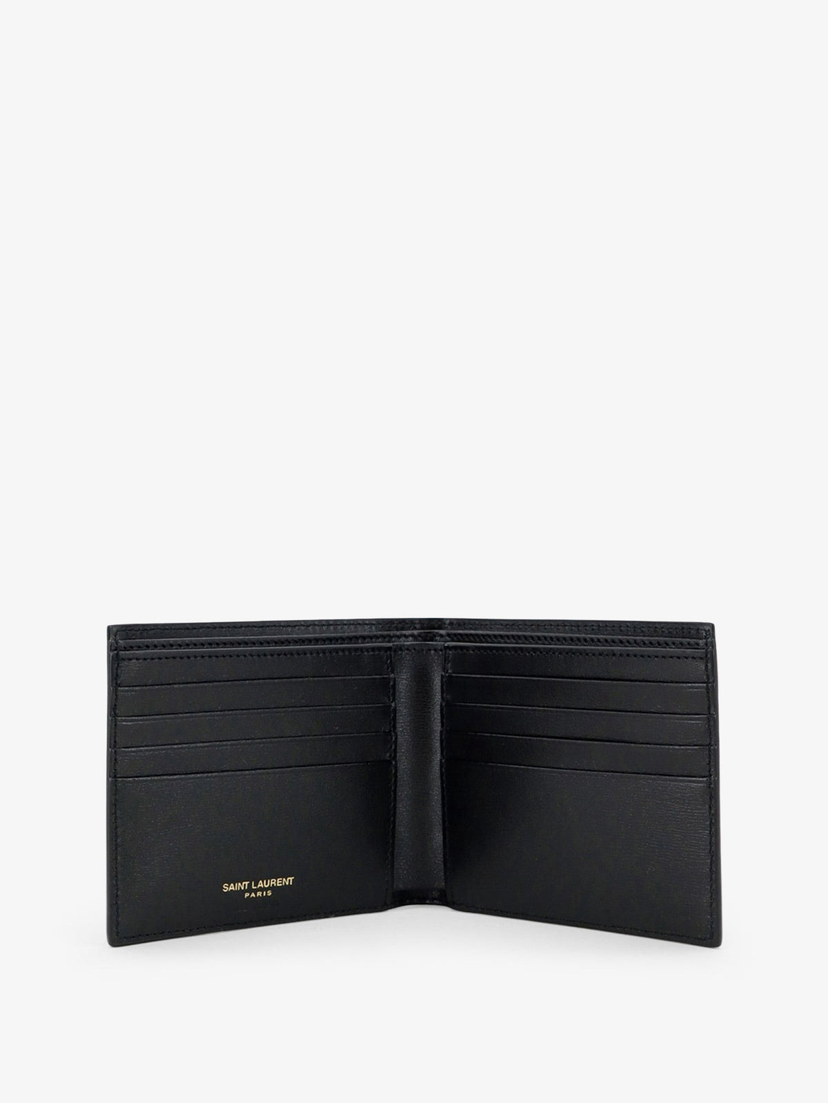 Saint Laurent Tiny wallet in hammered leather - Nero