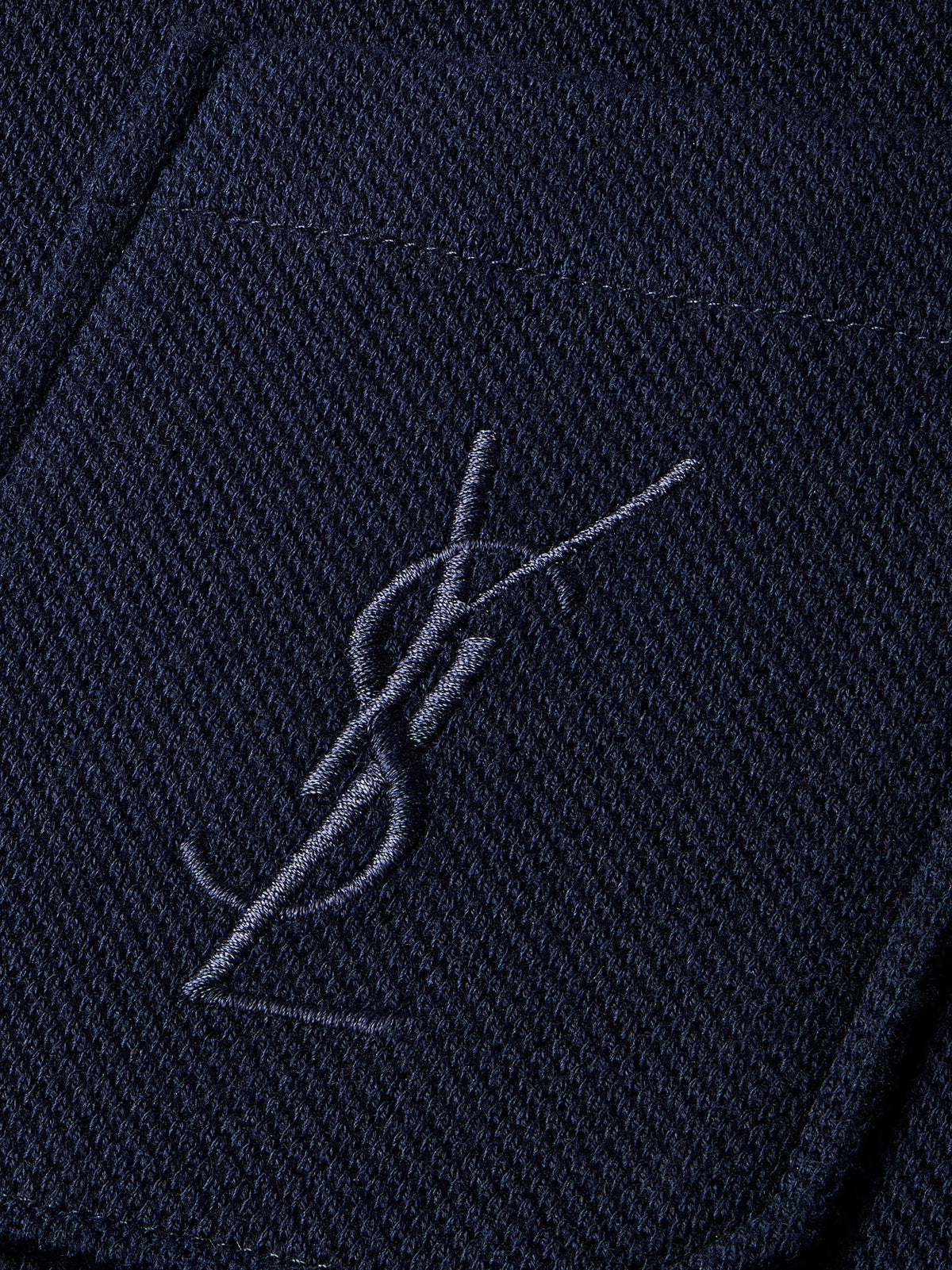 Saint Laurent Piqué cotton polo shirt - Bleuminuit