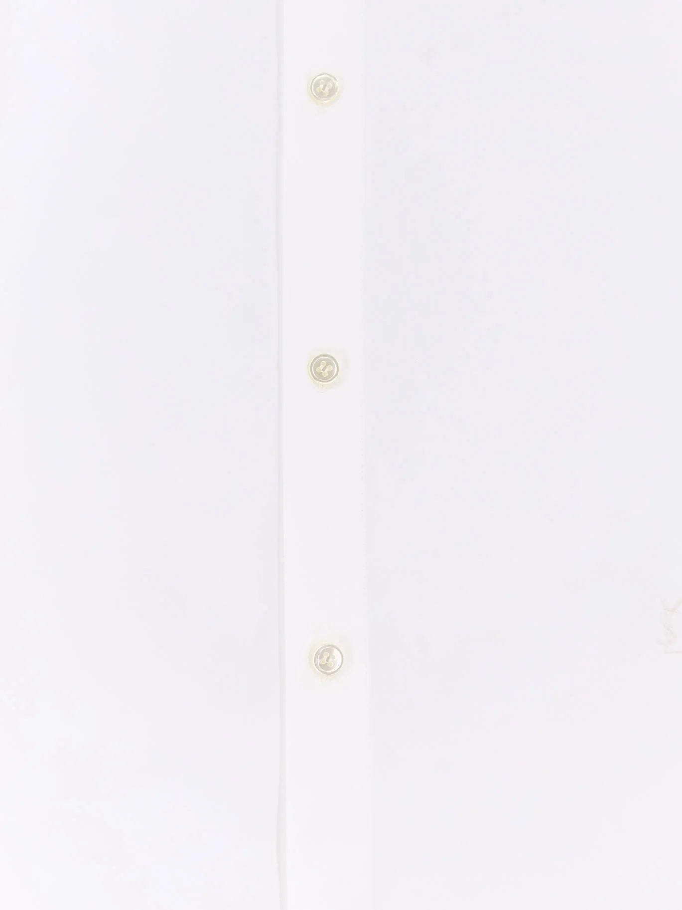SAINT LAURENT - Cotton shirt with Cassandre embroidery