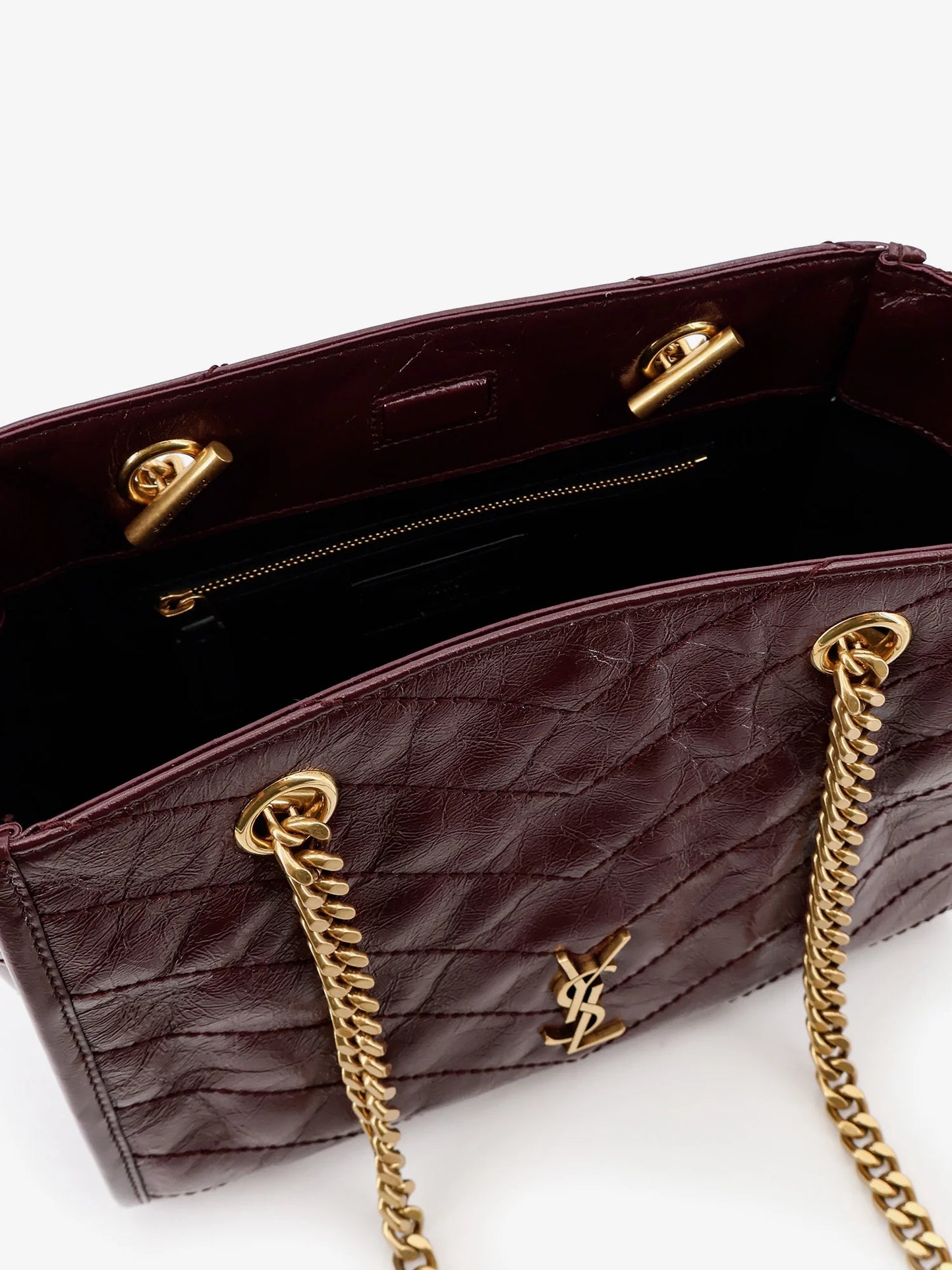 Saint Laurent Niki Vintage Effect Leather Shopping Bag