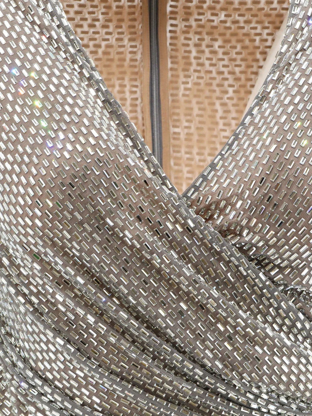 SELF PORTRAIT - Mesh top with all-over rhinestones