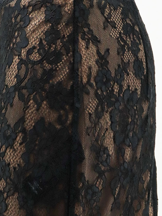 Self Portrait Lace Midi Skirt - Black