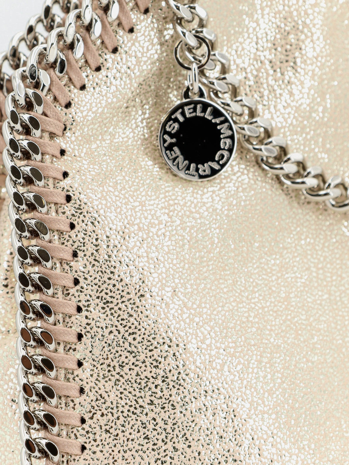 Stella Mccartney Falabella Tiny Shiny Shaggy Deer crossbody bag - Shellpink