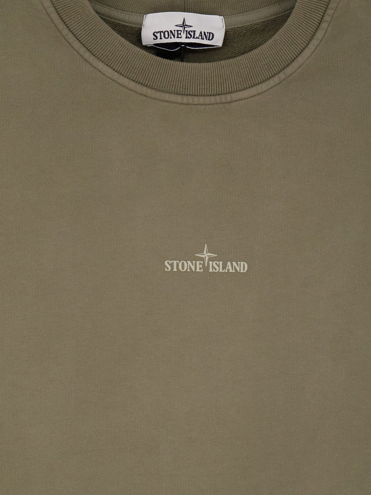 Stone Island Organic cotton sweatshirt with Logo print - Military Green