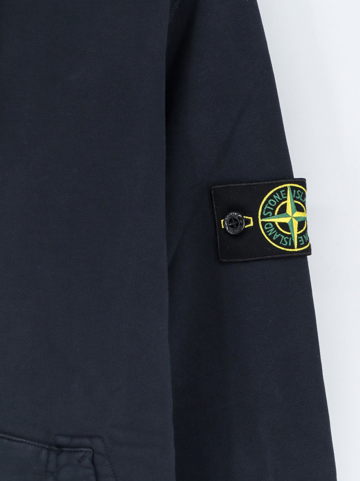 Stone Island Cotton sweatshirt with side logo patch - Navy Blue
