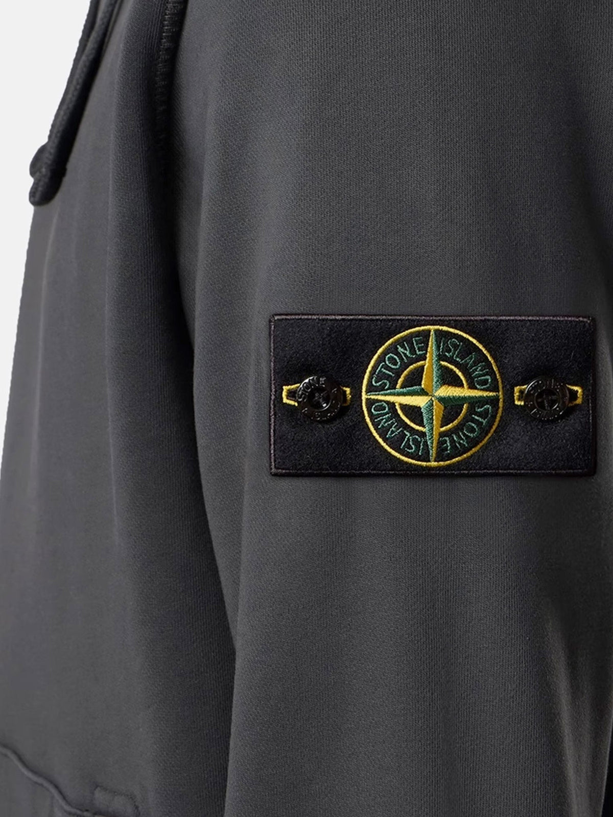 Stone Island Cotton sweatshirt with side logo patch - Lead Grey