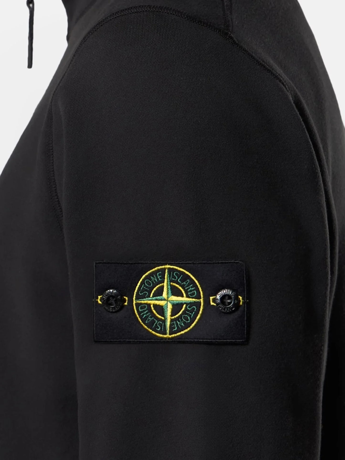 STONE ISLAND - Cotton sweatshirt with side logo patch