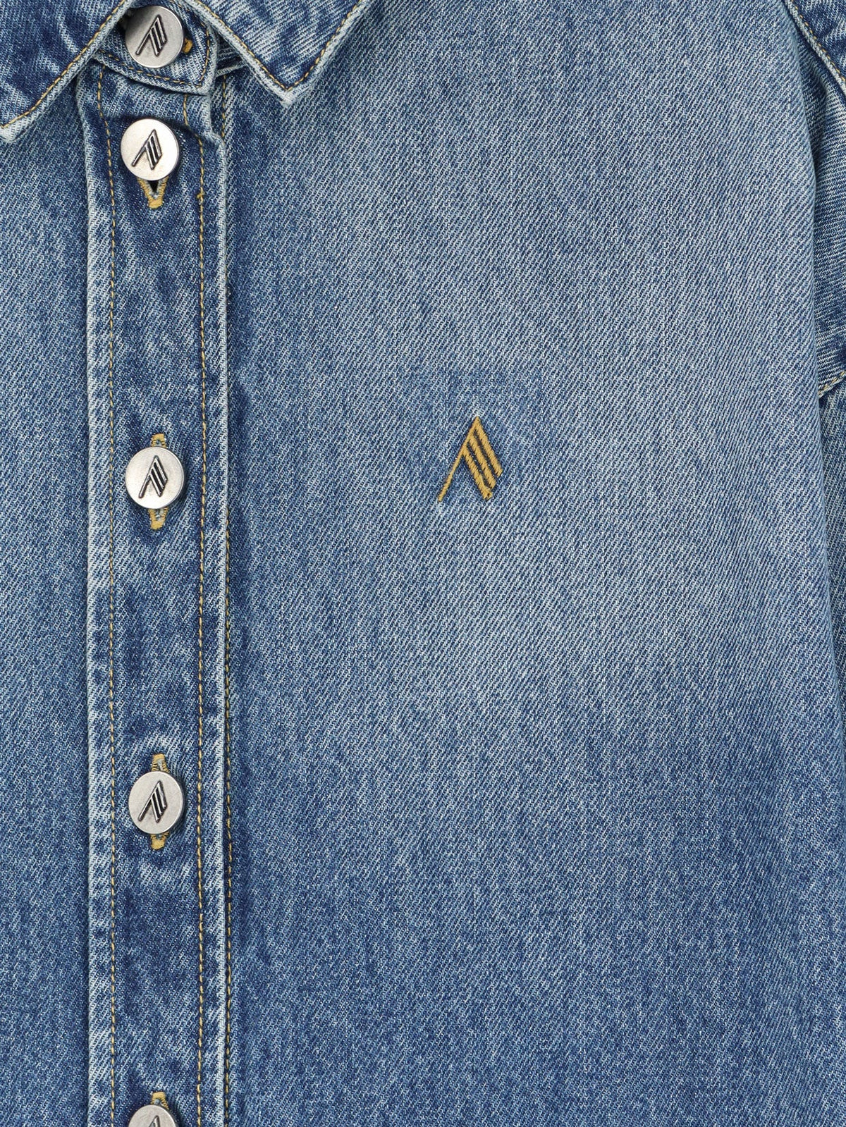 The Attico Bomber blue denim shirt - Skyblue