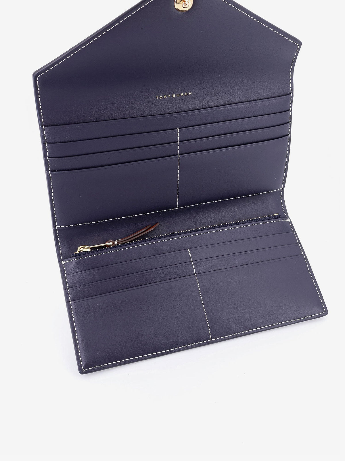 Tory Burch T Monogram Envelope leather and T Monogram Fabric wallet - Torynavy