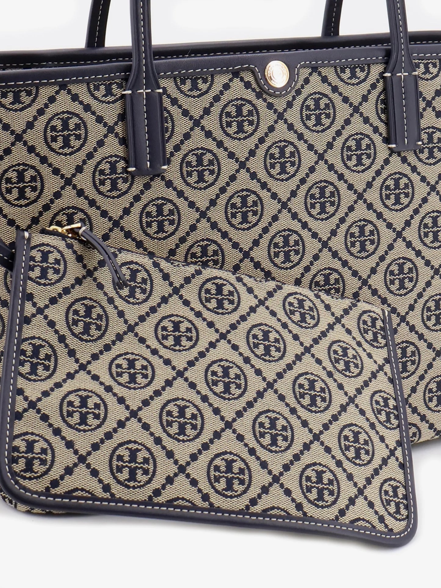 Tory Burch T Monogram Small Zip Coated Canvas Shoulder Bag