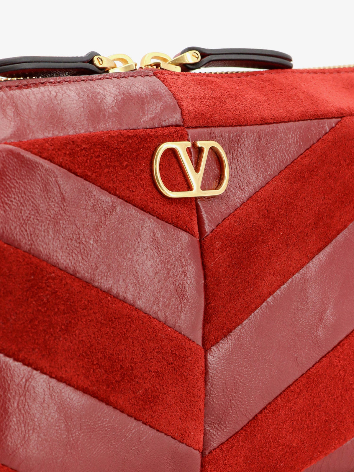 Valentino Garavani Panthea suede and leather crossbody bag - Russetred