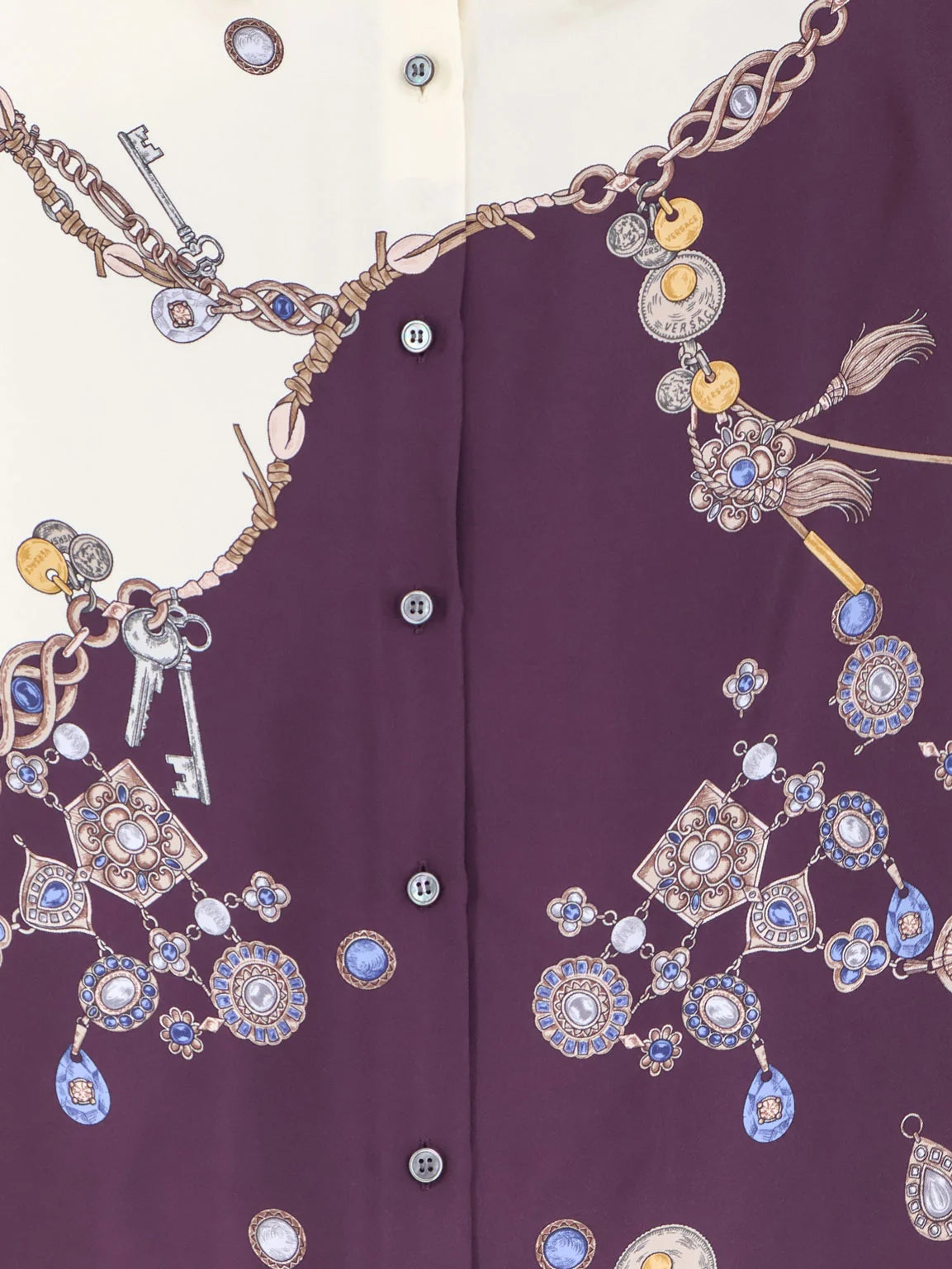 VERSACE - Printed silk twill shirt