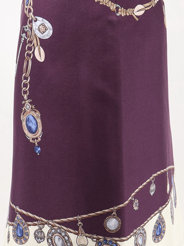 Versace Printed silk twill miniskirt - Burgundy