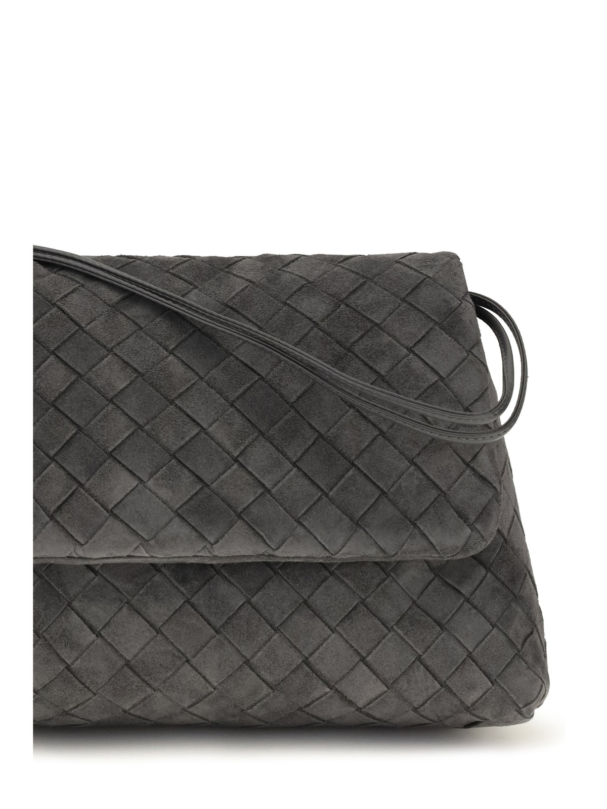 Bottega Veneta Giorno Shoulder Bag - Obsidian Grey-Silver