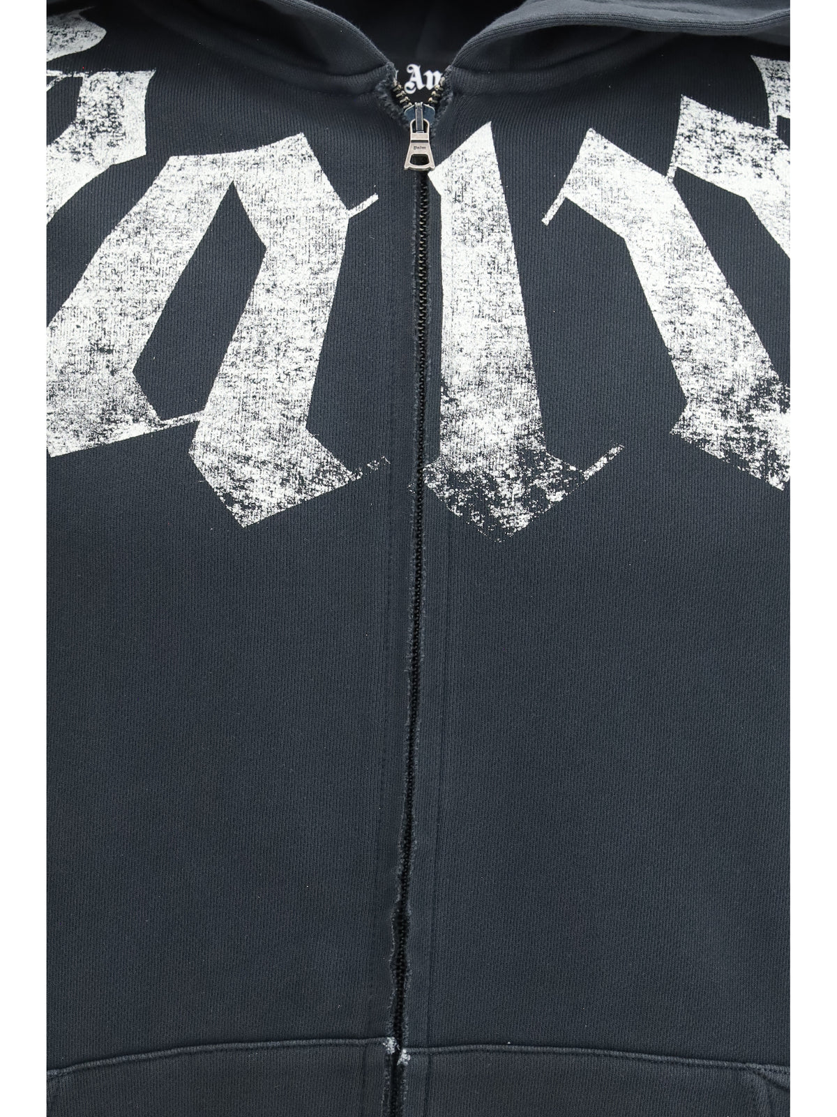 Palm Angels Hooded zip Sweatshirt - Black-Off White
