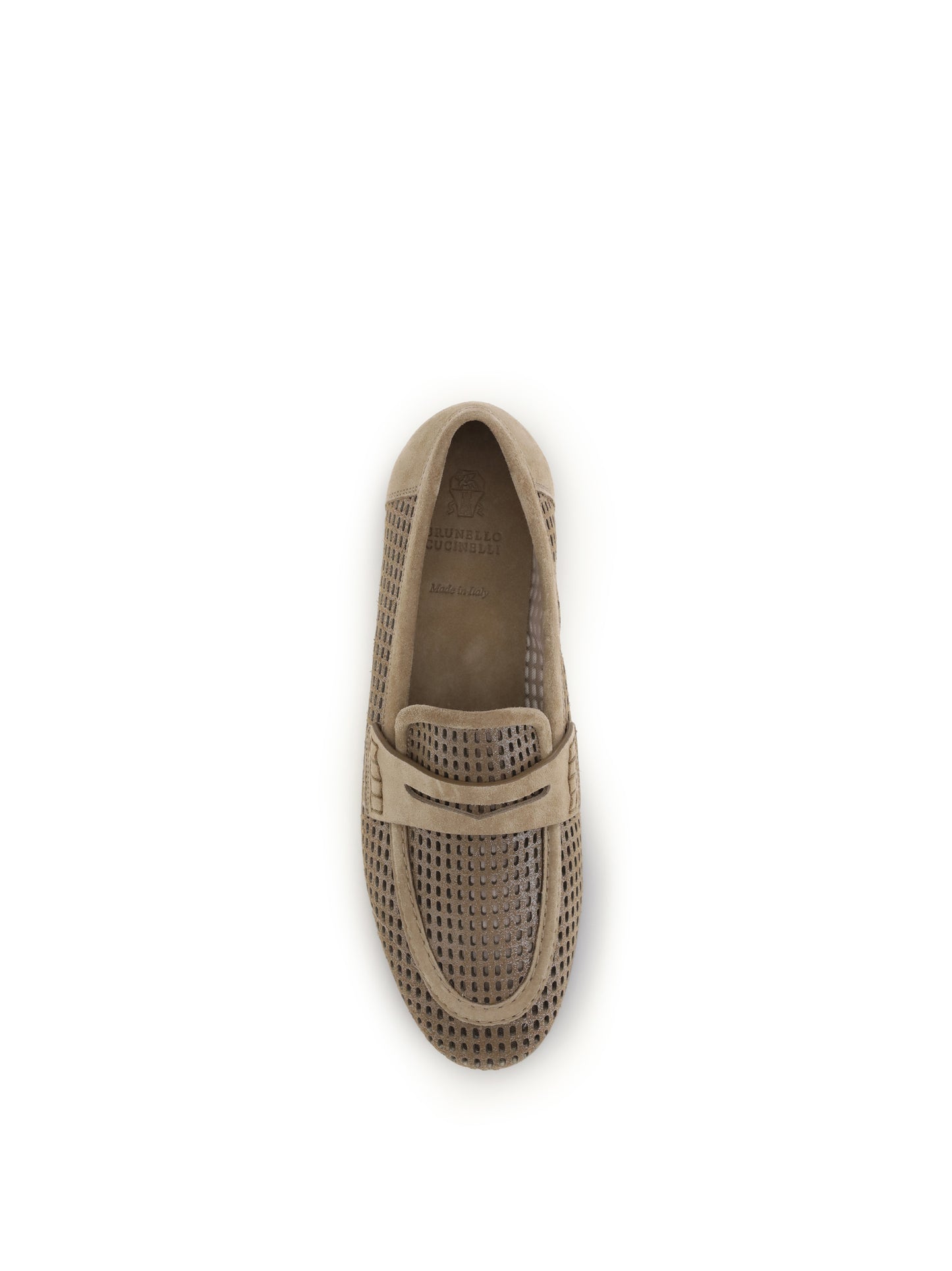 BRUNELLO CUCINELLI Sparkling Net leather Loafers