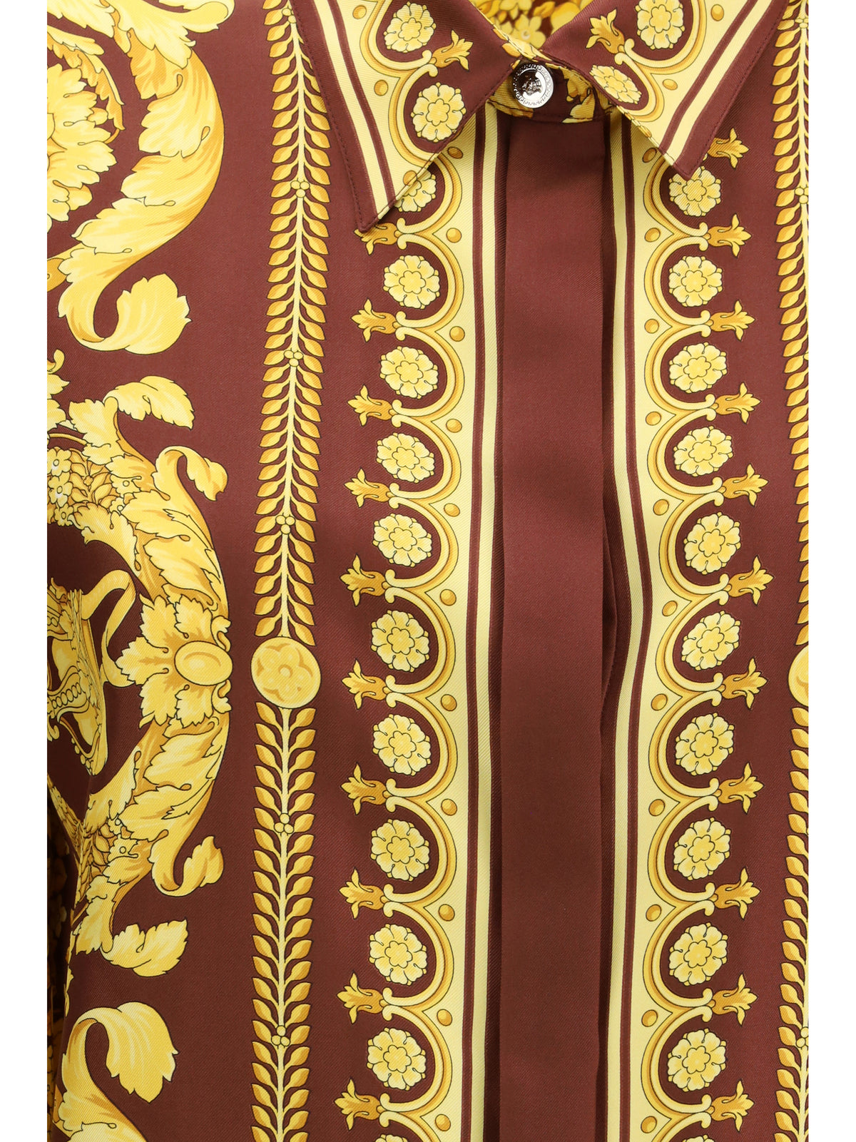 Versace Printed silk Shirt - Burgundy/Gold