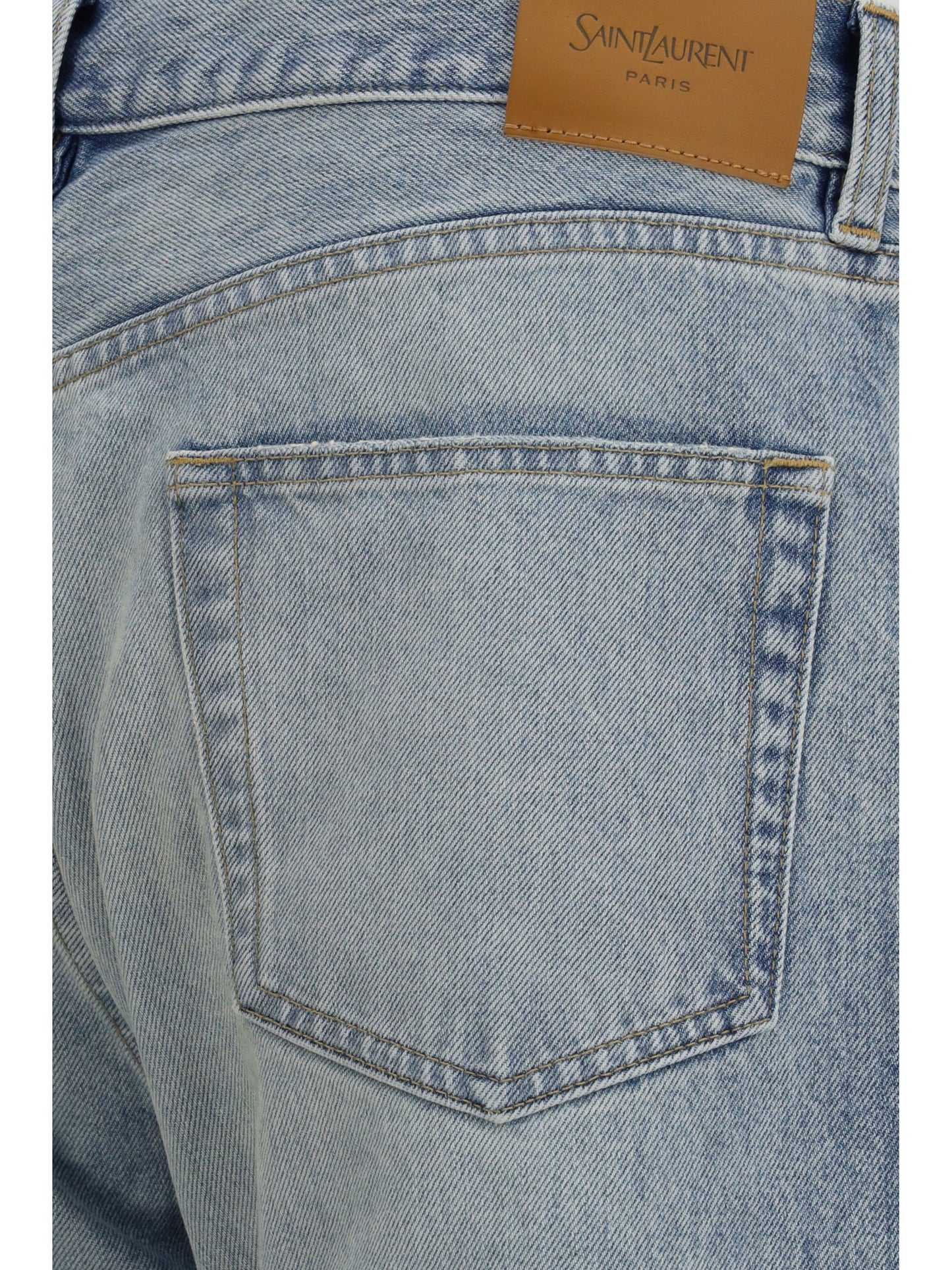 SAINT LAURENT Cotton Denim Jeans with stonewashed finish