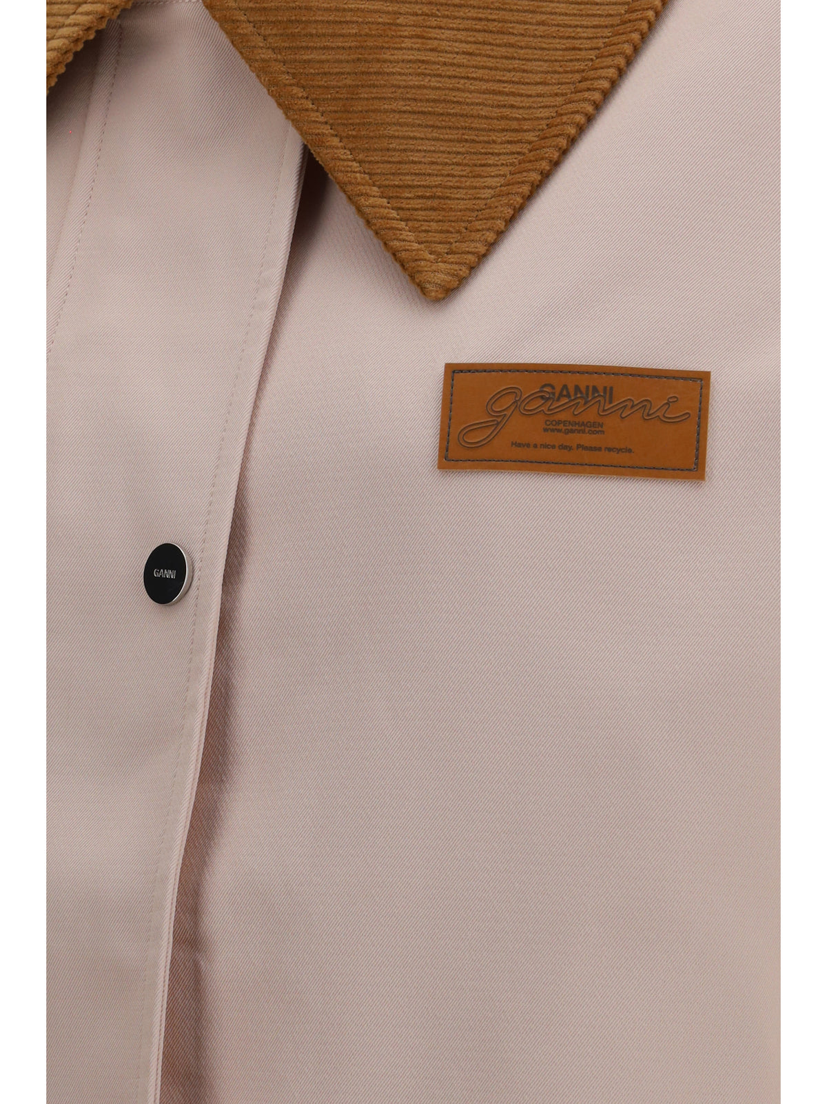 Ganni Twill Jacket with suede details - Primrose Pink