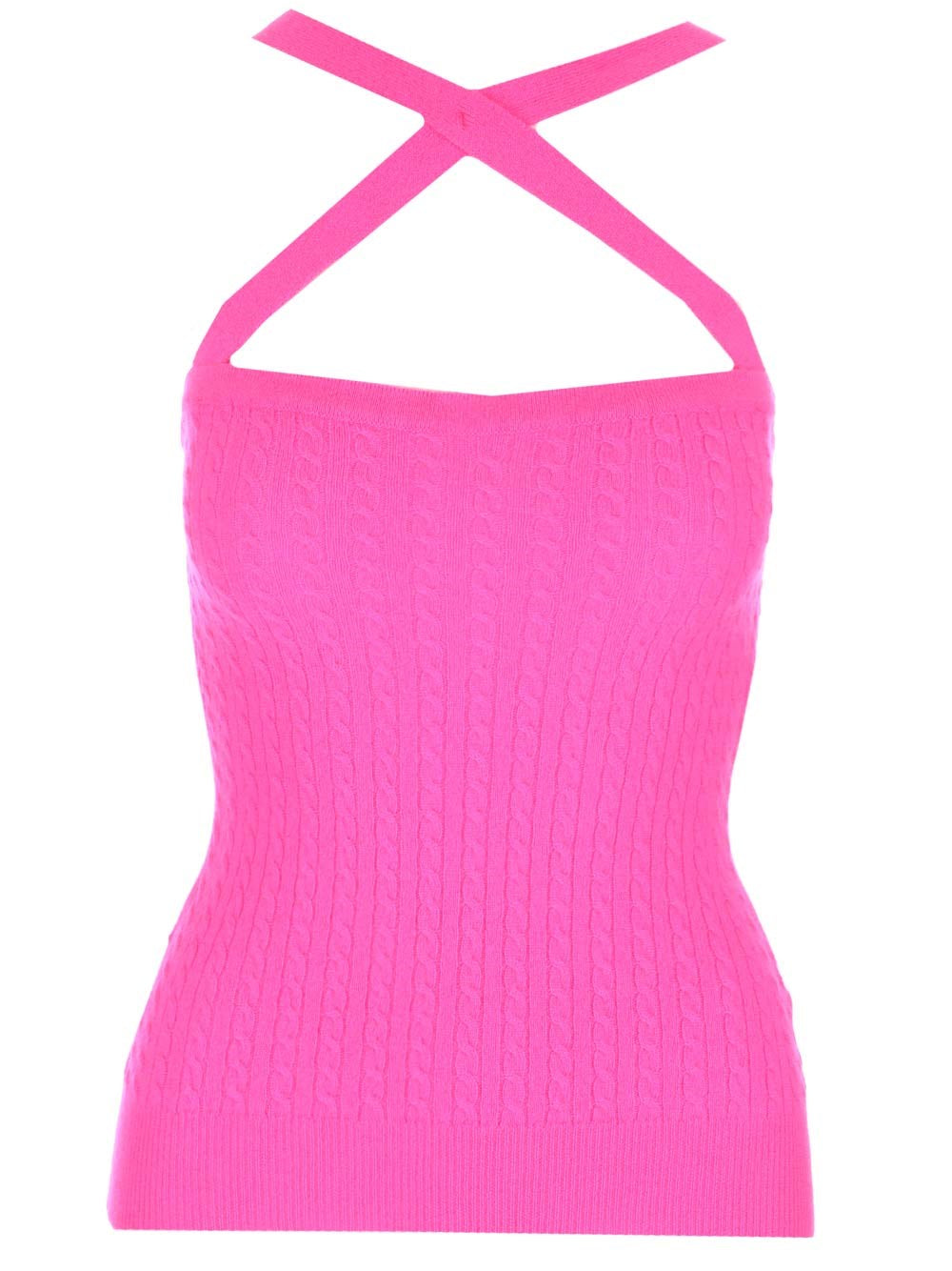 Patou Fuchsia Top With Crossover - Rose