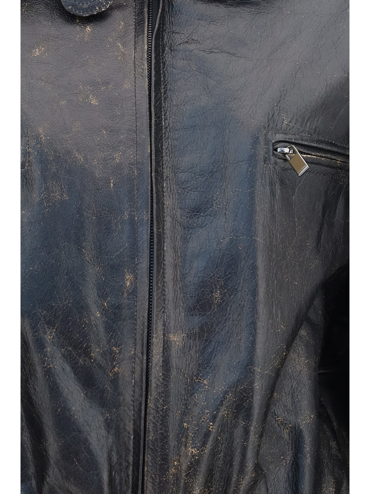 Magda Butrym Vintage leather Jacket with drawstring - Vntg Black