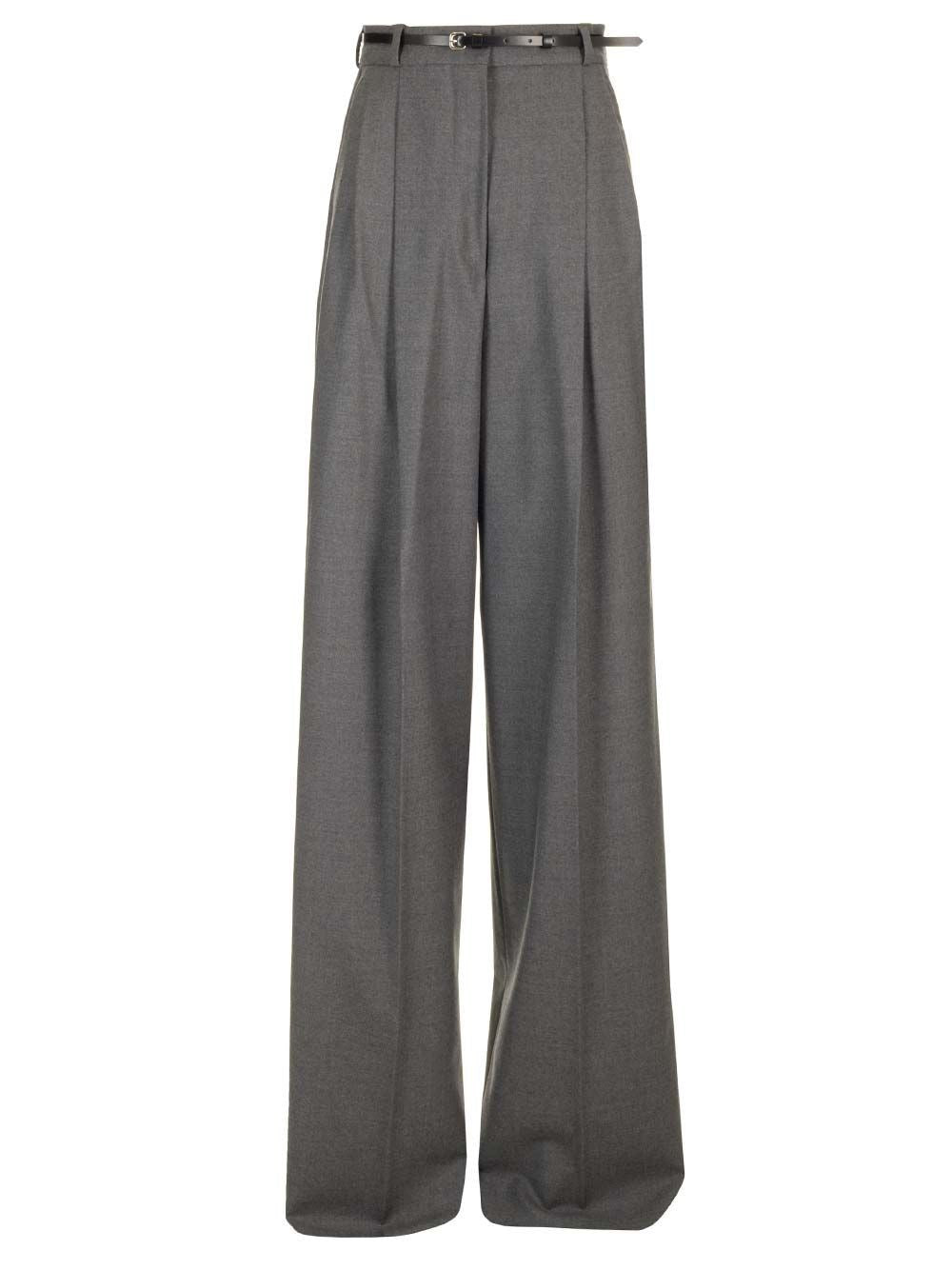 Sportmax Trousers With Pleats - Grey