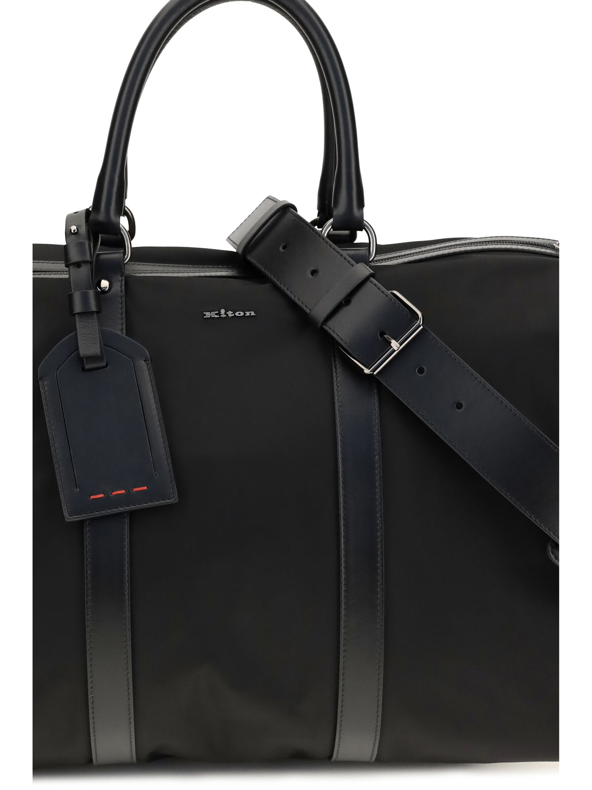 Kiton Leather-trim Travel Duffle Bag - Black