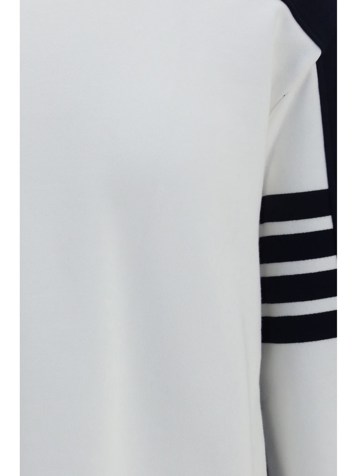 Thom Browne Colorblock Crewneck Sweatshirt with 4-bar detail - White /Navy