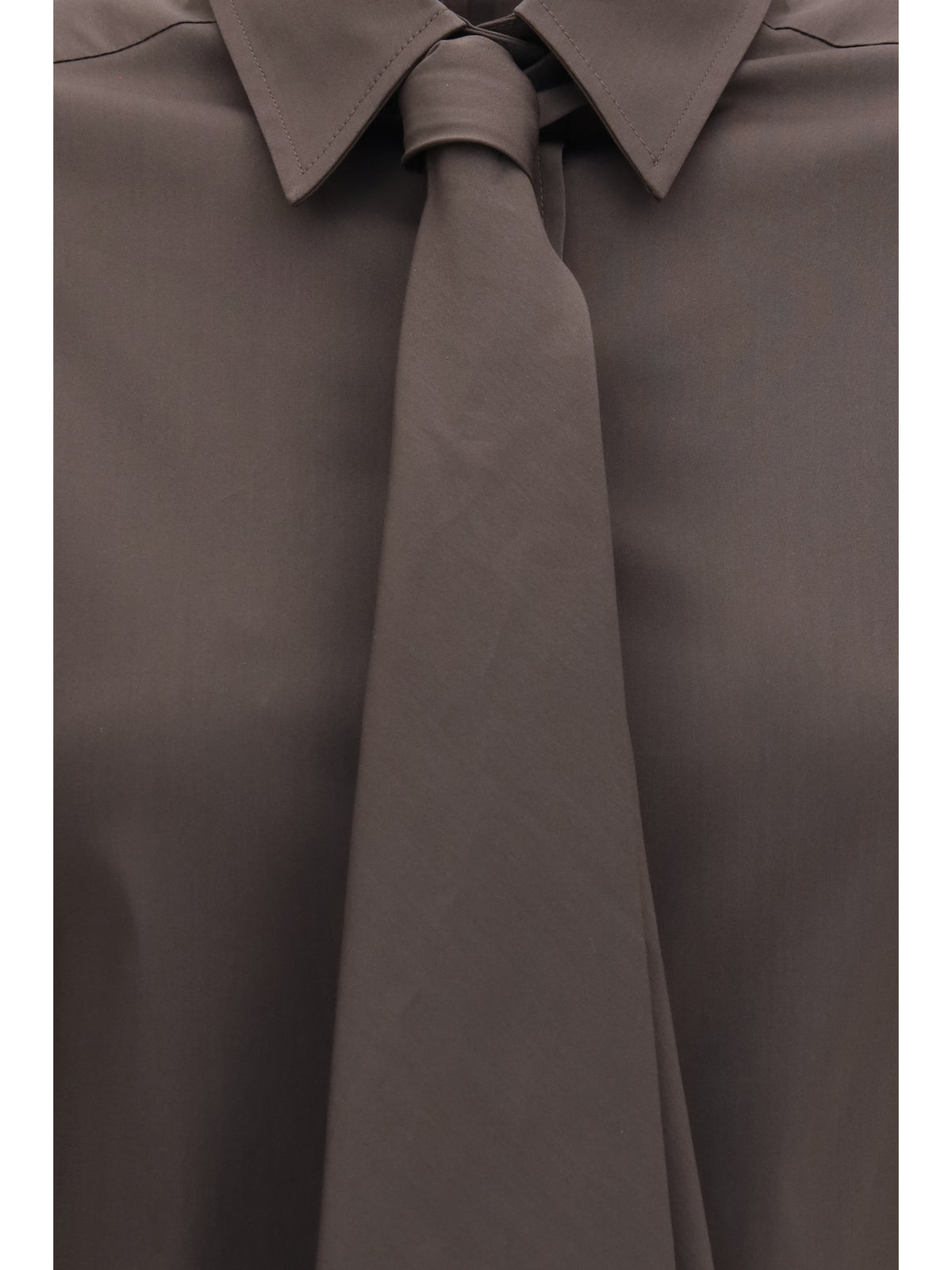 Brunello Cucinelli Cotton blend Shirt with tie - Chocolate