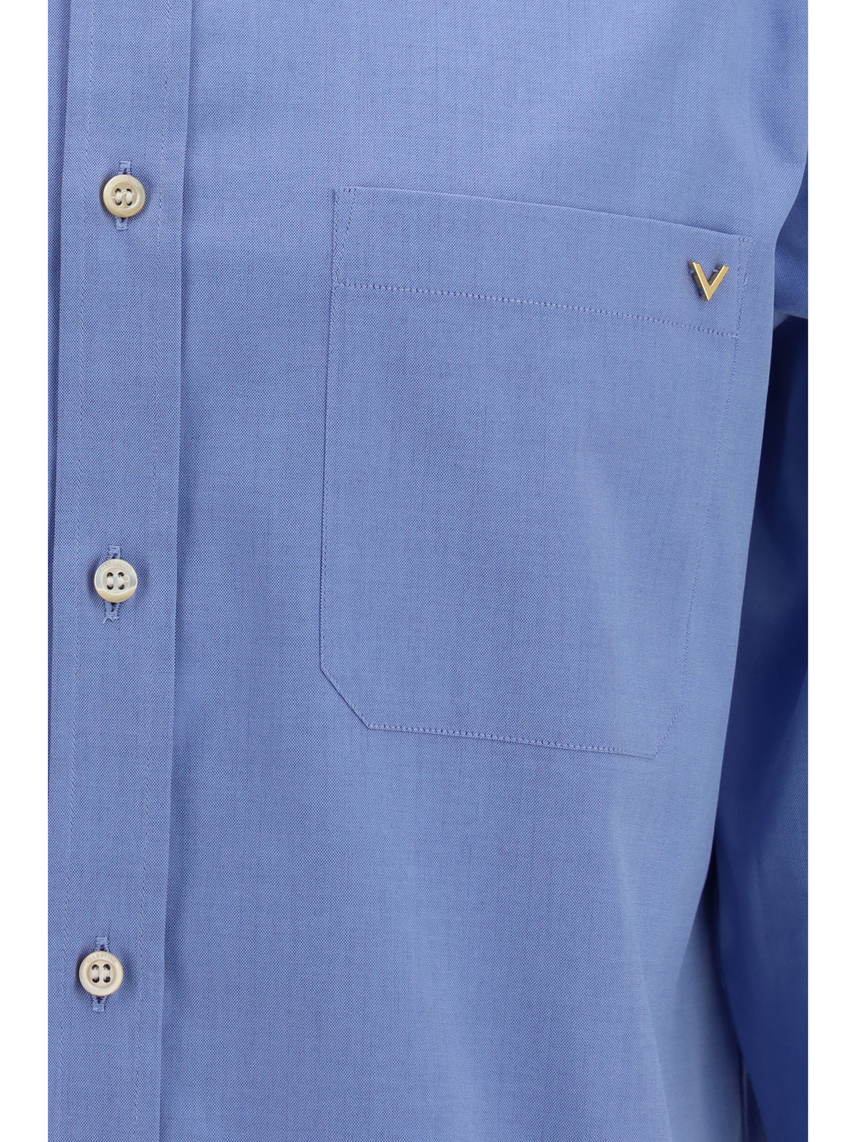 Valentino Lightweight cotton Shirt with VGold - Cloudless Sky