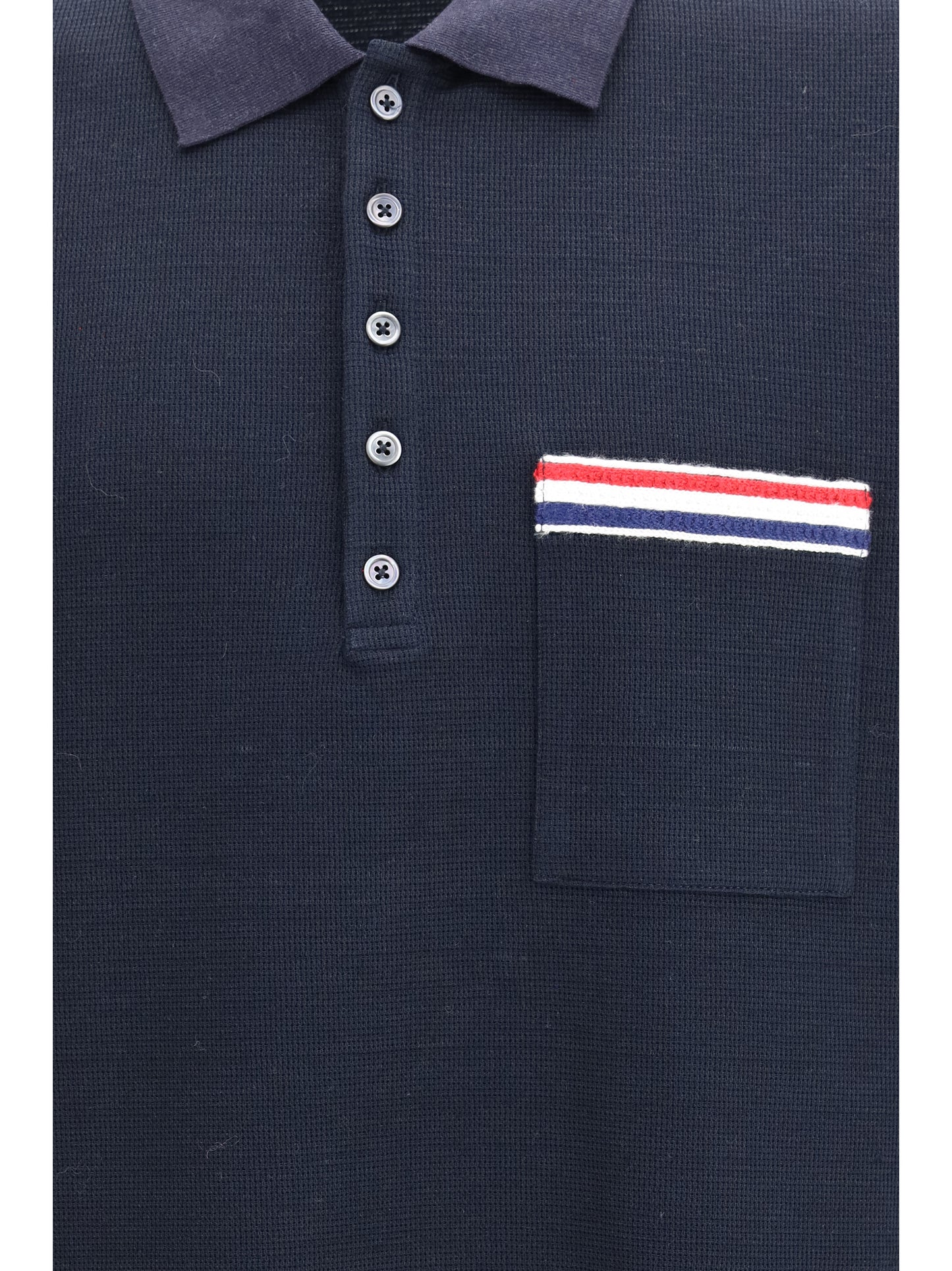 THOM BROWNE Short-sleeve Polo with chest pocket