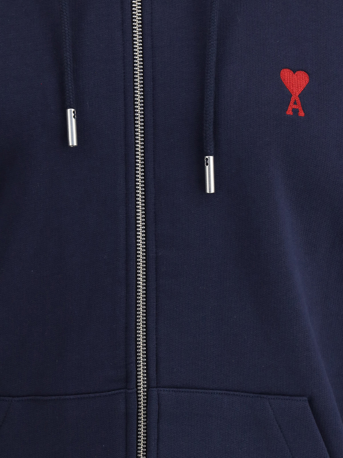 Ami Paris Logoed Hoodie - Bleu Nuit