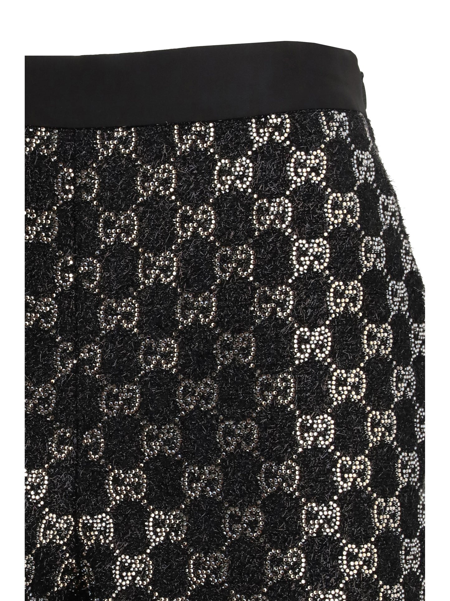 GUCCI Tweed wool lamé embroidered Shorts