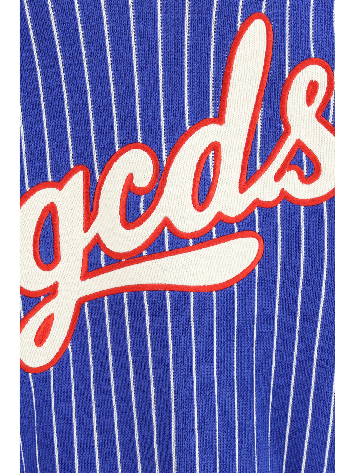 GCDS Pinstripe Cardigan - Royal Blue/Red